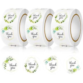 1500 قطعة من ملصقات شكرًا لك الصغيرة، ملصقات زهور لطيفة مقاس 1 بوصة للأظرف، ملصقات شكرًا لك على التغليف، 3 لفات من تصميمات الزهور، 8 ملصقات لأعياد الميلاد، وتغليف هدايا الحفلات in Kuwait