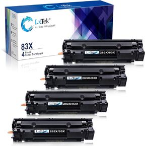 LxTek Compatible Toner Cartridge Replacement for HP 83X CF283X 83A CF283A to compatible with Laserjet Pro M201dw M201n M201 M125 M125nw M127fn M127fw M225dn M225dw Laser Printers (4-Black, High-Yield)