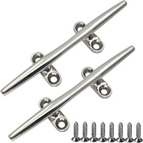 Boat Dock Cleats Stainless 4 inch,5 inch,6 inch Marine Cleats Boat Rope Cleats Kayak Cleats (2 Pack) with Screws