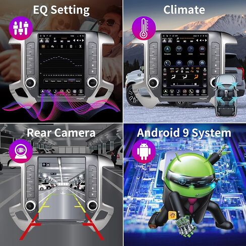 LINKSWELL GEN5 Radio Replacement for Silverado and Sierra 2014 to 2019 Android 9 T-Style Car Stereo 4+64GB Navigation 12.1 Inch Screen Head Unit Multimedia Player with Wireless CarPlay/HDMI in Kuwait