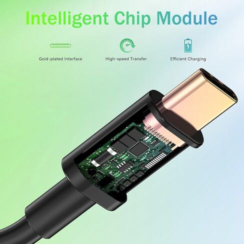 عبوتان - كابلات شحن USB-C إلى USB-C بطول 6 أقدام (60 وات PD) - متينة وطويلة الأمد - شحن سريع للهواتف الذكية (أسود) in Kuwait