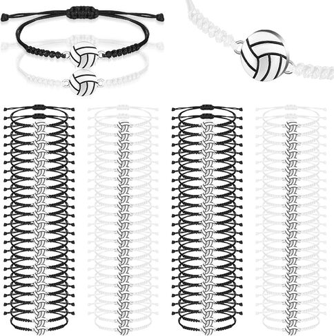 Nosiny 100 Pcs Volleyball Bracelets for Girls Adjustable Volleyball Charm Bracelet for Teen Girls Gift Volleyball Party Favor Gifts for Teen Girl Women Female Sport Team Players in Saudi Arabia