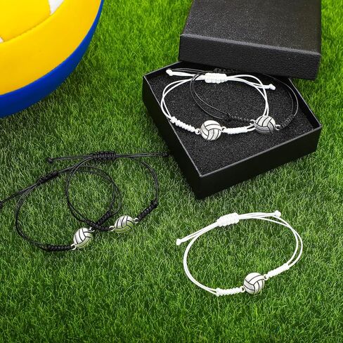 Nosiny 100 Pcs Volleyball Bracelets for Girls Adjustable Volleyball Charm Bracelet for Teen Girls Gift Volleyball Party Favor Gifts for Teen Girl Women Female Sport Team Players in Saudi Arabia