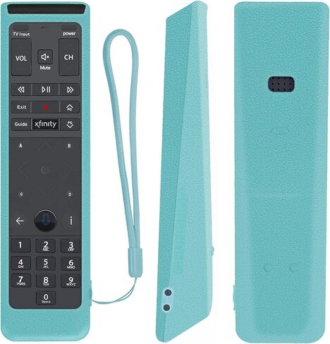 حافظة حماية من السيليكون لجهاز التحكم عن بعد XFinity Comcast XR15 Voice Remote Control مقاومة للصدمات وقابلة للغسل وصديقة للبشرة، غطاء للتحكم عن بعد مع حلقة (يتوهج باللون الأزرق الداكن) in Saudi Arabia