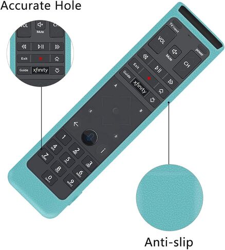 حافظة حماية من السيليكون لجهاز التحكم عن بعد XFinity Comcast XR15 Voice Remote Control مقاومة للصدمات وقابلة للغسل وصديقة للبشرة، غطاء للتحكم عن بعد مع حلقة (يتوهج باللون الأزرق الداكن) in Saudi Arabia