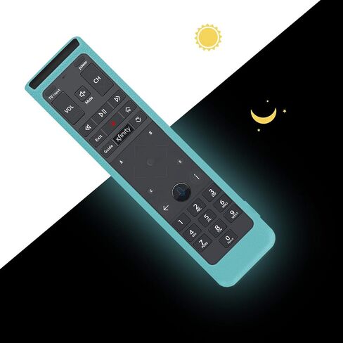 حافظة حماية من السيليكون لجهاز التحكم عن بعد XFinity Comcast XR15 Voice Remote Control مقاومة للصدمات وقابلة للغسل وصديقة للبشرة، غطاء للتحكم عن بعد مع حلقة (يتوهج باللون الأزرق الداكن) in Saudi Arabia