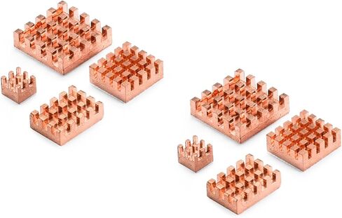 مجموعة المبدد الحراري النحاسي لـ Raspberry Pi 5، مع شريط لاصق موصل حراري 8810، المبدد الحراري النحاسي لتبريد Raspberry Pi Raspberry Pi 4 5 (8 قطع مبدد حراري نحاسي) in Kuwait