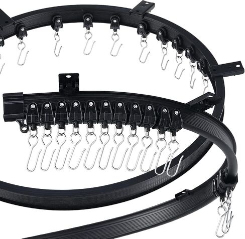 Flexible Bendable Ceiling Curtain Track, (16.4 Feet/ 5 Meters, Black), Ceiling Track Ceiling Mount, for Curtain Track with Track Curtain System, RV Curtain Spacer, Curtain Ceiling Track in Saudi Arabia