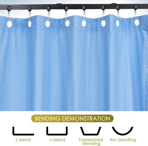 Flexible Bendable Ceiling Curtain Track, (16.4 Feet/ 5 Meters, Black), Ceiling Track Ceiling Mount, for Curtain Track with Track Curtain System, RV Curtain Spacer, Curtain Ceiling Track in Saudi Arabia
