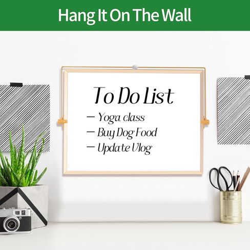 سبورة بيضاء قابلة للمسح الجاف - سبورة بيضاء مغناطيسية لسطح المكتب مقاس 12 × 16 بوصة مع حامل و8 أقلام تحديد و4 مغناطيسات وممحاة واحدة - حامل سبورة بيضاء محمول مزدوج الجوانب للأطفال بعمر 3 سنوات فما فوق/الرسم/قائمة المهام/الجدار/المكتب/المدرسة in Kuwait