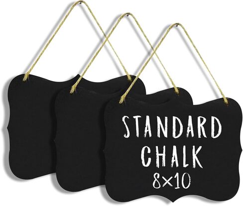 3 Hanging Chalkboard Signs Large 8x10 Acrylic - Double Sided | Standard Chalk & Other Side for Liquid Chalk Marker- Memo Message Sign - Mini Blackboard - Crafts (Advanced Group Corp.) in Saudi Arabia