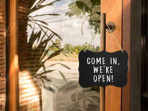3 Hanging Chalkboard Signs Large 8x10 Acrylic - Double Sided | Standard Chalk & Other Side for Liquid Chalk Marker- Memo Message Sign - Mini Blackboard - Crafts (Advanced Group Corp.) in Saudi Arabia