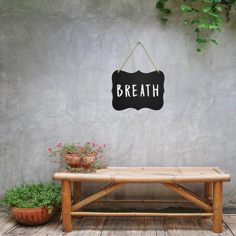 3 Hanging Chalkboard Signs Large 8x10 Acrylic - Double Sided | Standard Chalk & Other Side for Liquid Chalk Marker- Memo Message Sign - Mini Blackboard - Crafts (Advanced Group Corp.) in Saudi Arabia