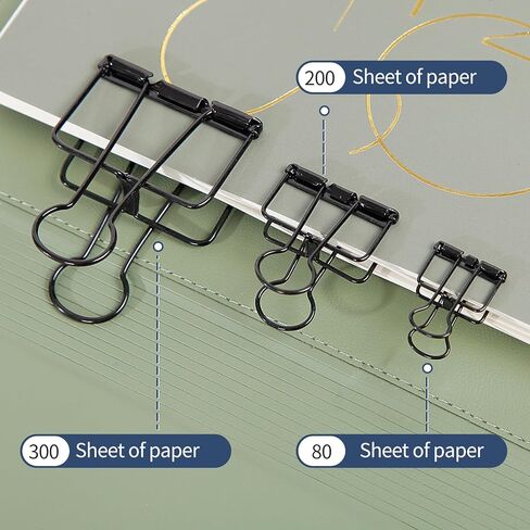 Binder, Stainless Steel Binder, Various Sizes Office Binder, Binder Clips,Binder Clip,mediumcute Binder, School Personal File organizing Sorting Professional Work(Medium-Sized, Rose Gold) in Saudi Arabia