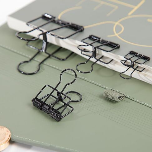Binder, Stainless Steel Binder, Various Sizes Office Binder, Binder Clips,Binder Clip,mediumcute Binder, School Personal File organizing Sorting Professional Work(Medium-Sized, Rose Gold) in Saudi Arabia