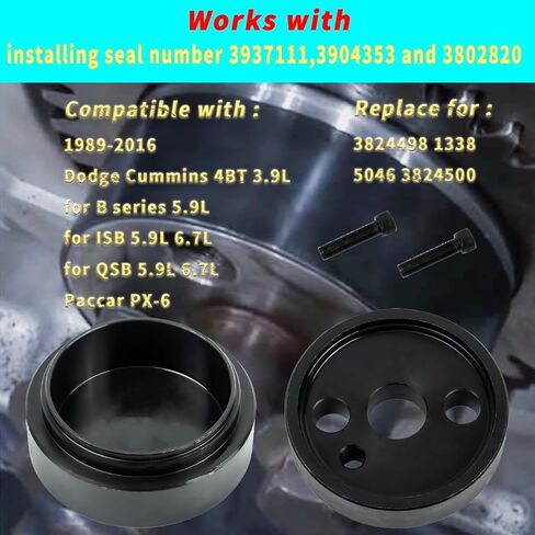 Front+Rear Crankshaft Seal Remover & Installer With Wear Sleeve Installer Tool Set Compatible with Cummins 3.9L 5.9L 6.7L ST-224C 3824078 5395259 2063800090 3164660 1338 5046 in Saudi Arabia