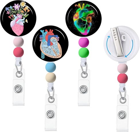 Gctriki Cute Badge Reels Retractable with Beads, Fun I Don't Know I Just Work Here Badge Reel Retractable with Alligator Clip, Nursing Teachers Id Badge Holders Retractable Keychain Name Badge Clip in Saudi Arabia