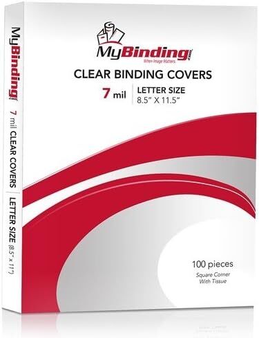 7mil Crystal Clear Binding Covers - 100pk (8.5" x 11") in Kuwait