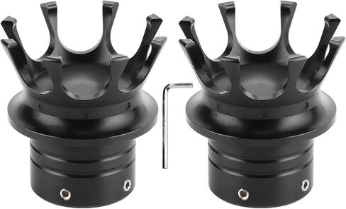 Aramox Front Axle Nut Covers Caps Kit, 5 Colors Front Axle Nut Cap Covers Distinctive Crown Styling CNC Aluminum Alloy for Motorbike Modification(Black) in Kuwait