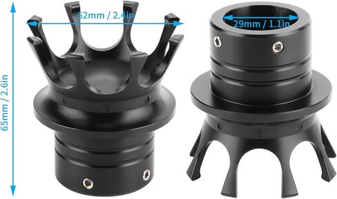 Aramox Front Axle Nut Covers Caps Kit, 5 Colors Front Axle Nut Cap Covers Distinctive Crown Styling CNC Aluminum Alloy for Motorbike Modification(Black) in Kuwait