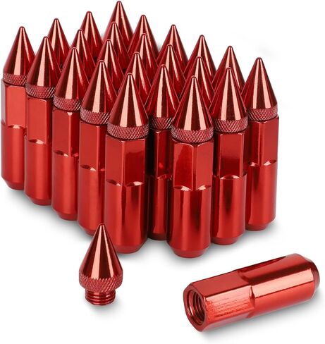 24 قطعة 60 مللي متر مسامير العروة صواميل موالف ممتدة من الفولاذ للحافات M14X1.5 (ذهبي) in Kuwait