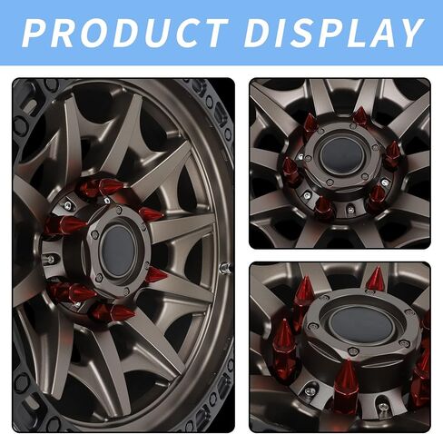 24 قطعة 60 مللي متر مسامير العروة صواميل موالف ممتدة من الفولاذ للحافات M14X1.5 (ذهبي) in Kuwait