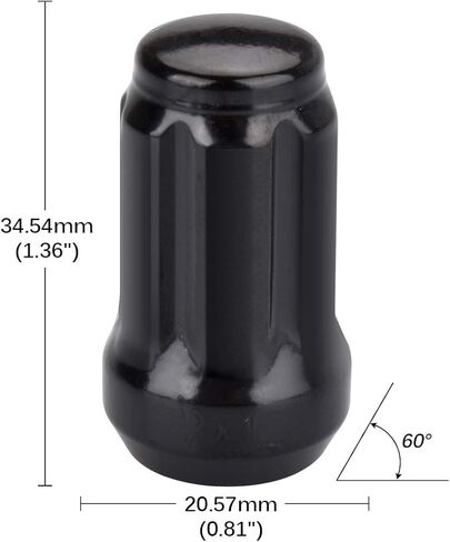 PUENGSI 12 مم × 1.25 صواميل العروة، 20 قطعة + 1 مفتاح M12x1.25 خيط 1.36 بوصة، صواميل فولاذية مزورة طويلة القامة، مقعد مخروطي/مخروطي، متوافق مع إنفينيتي سوبارو سيون in Saudi Arabia
