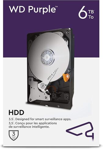 محرك الأقراص الصلبة للمراقبة WD Purple سعة 1 تيرابايت، Intellipower 3.5 بوصة SATA 6 جيجابايت/ثانية وذاكرة تخزين مؤقت 64 ميجابايت 5400 دورة في الدقيقة in Saudi Arabia