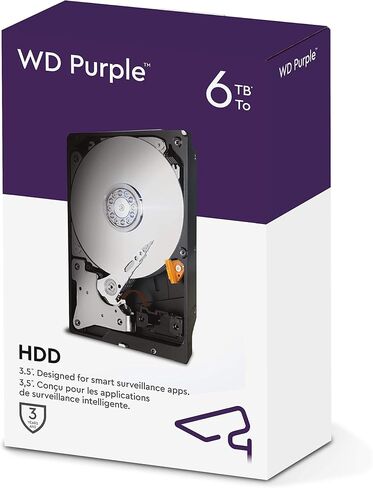محرك الأقراص الصلبة للمراقبة WD Purple سعة 1 تيرابايت، Intellipower 3.5 بوصة SATA 6 جيجابايت/ثانية وذاكرة تخزين مؤقت 64 ميجابايت 5400 دورة في الدقيقة in Saudi Arabia