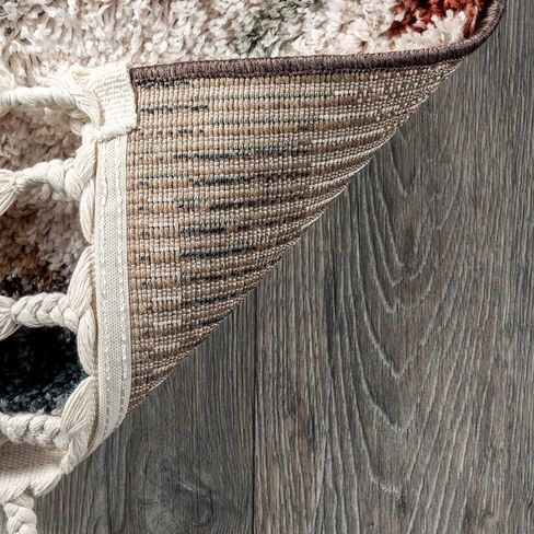 nuLOOM Rosemarie Bohemian Soft Shag Tassel Area Rug, 4' x 6', Blue in Saudi Arabia