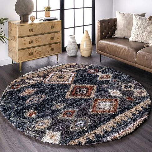 nuLOOM Rosemarie Bohemian Soft Shag Tassel Area Rug, 4' x 6', Blue in Saudi Arabia