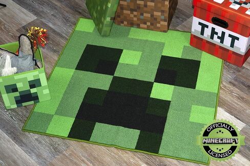 Minecraft Creeper Area Rug | Creeper Rug | 39-Inch Square Area Rug in Saudi Arabia