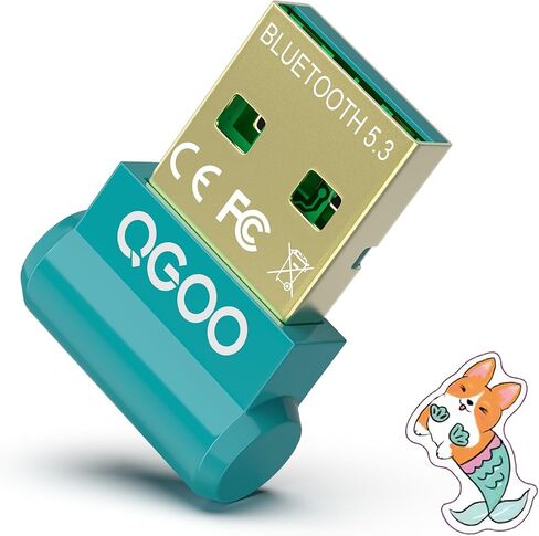 محول بلوتوث USB للكمبيوتر الشخصي - QGOO Bluetooth Dongle 5.3 EDR، مستقبل بلوتوث لاسلكي للكمبيوتر المكتبي والكمبيوتر المحمول بلوتوث Windows 8.1/10/11 (green-235) in Saudi Arabia