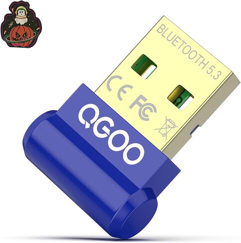 USB Bluetooth Adapter for PC - QGOO Bluetooth Dongle 5.3 EDR, Wireless Bluetooth Receiver for Desktop Computer Laptop Bluetooth Windows 8.1/10/11（blue-094） in Saudi Arabia