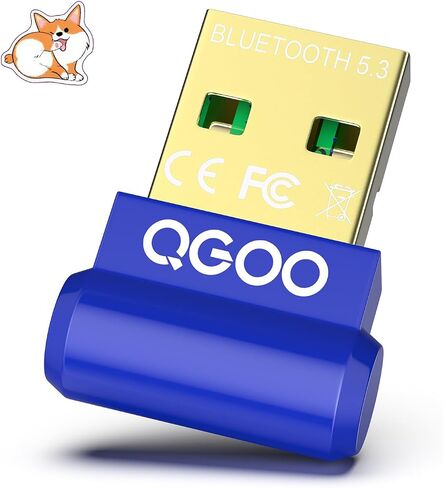 محول بلوتوث USB للكمبيوتر الشخصي - QGOO Bluetooth Dongle 5.3 EDR، مستقبل بلوتوث لاسلكي للكمبيوتر المكتبي والكمبيوتر المحمول بلوتوث Windows 8.1/10/11 (blue-238) in Saudi Arabia