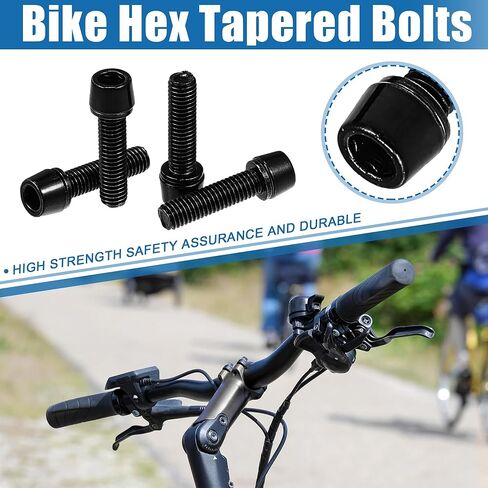 Tapered Bolts Screws for MTB Bike Bicycle Stem Durable M5x20mm Socket Head Cap Bolts Screws Nuts Steel Black (Set of 4) in Kuwait