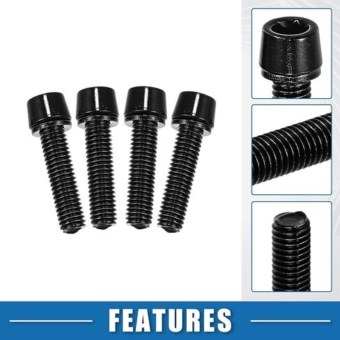 Tapered Bolts Screws for MTB Bike Bicycle Stem Durable M5x20mm Socket Head Cap Bolts Screws Nuts Steel Black (Set of 4) in Kuwait
