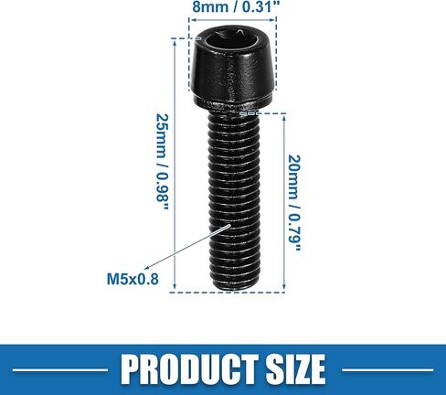 Tapered Bolts Screws for MTB Bike Bicycle Stem Durable M5x20mm Socket Head Cap Bolts Screws Nuts Steel Black (Set of 4) in Kuwait