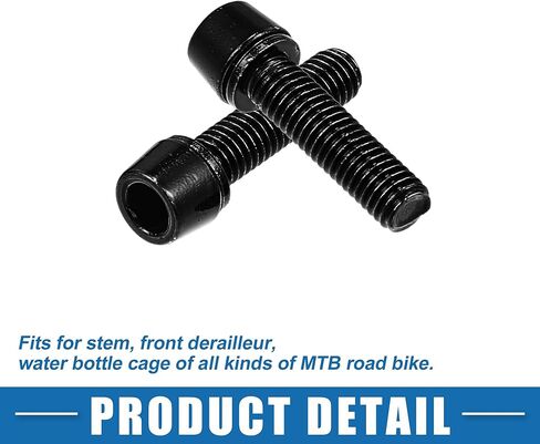 Tapered Bolts Screws for MTB Bike Bicycle Stem Durable M5x20mm Socket Head Cap Bolts Screws Nuts Steel Black (Set of 4) in Kuwait