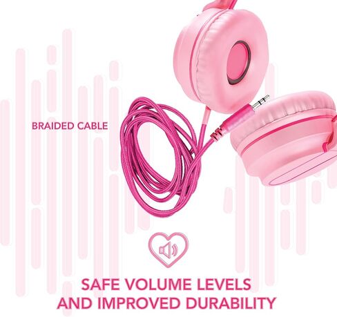 TALK WORKS Corded Headphones for Kids - Over Ear Headphones for Home, School, and Gaming - Lightweight, Portable, Cushioned Earcups, and Adjustable Headband - Comes in Fun Colors - One Size, Blue in Saudi Arabia
