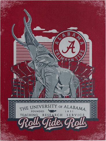 لوحة فنية جدارية من القماش من القماش من NCAA Alabama Crimson Tide - تمثال استاد، 9x12 in Kuwait