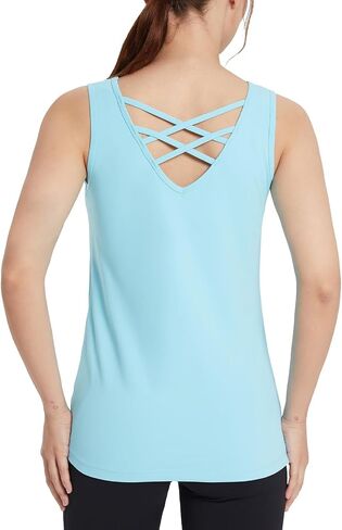 BALEAF Women's Workout Tank Tops for Tennis Quick Dry Fitted Sleeveless Shirts UPF50+ V-Neck Lightweight in Saudi Arabia