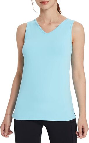 BALEAF Women's Workout Tank Tops for Tennis Quick Dry Fitted Sleeveless Shirts UPF50+ V-Neck Lightweight in Saudi Arabia