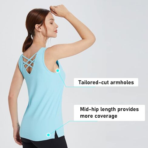 BALEAF Women's Workout Tank Tops for Tennis Quick Dry Fitted Sleeveless Shirts UPF50+ V-Neck Lightweight in Saudi Arabia