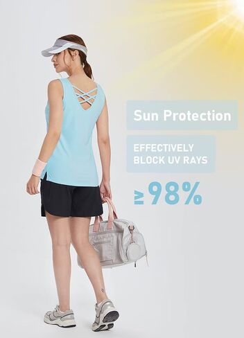 BALEAF Women's Workout Tank Tops for Tennis Quick Dry Fitted Sleeveless Shirts UPF50+ V-Neck Lightweight in Saudi Arabia