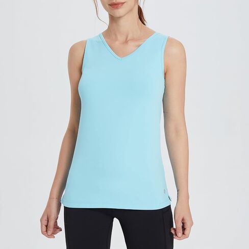 BALEAF Women's Workout Tank Tops for Tennis Quick Dry Fitted Sleeveless Shirts UPF50+ V-Neck Lightweight in Saudi Arabia