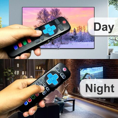 2PCS Replacement Remote for Roku TV with Backlit Shortcut Buttons, for TCL/Hisense/Sharp/Philips/Onn/Element/Insignia/Westinghouse Roku TV (NOT for Roku Stick/Box) in Kuwait