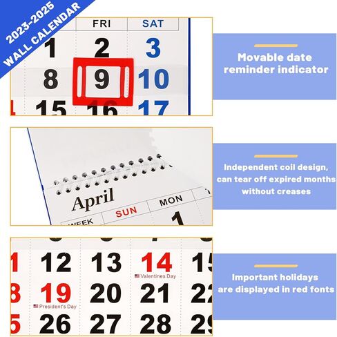 Wall Calendar 2024 Calendar 3 Month Display Large wall calendar with Thick Paper 33" x 13" Dec 2023 - Jan 2025 Vertical Calendar Perfect for Your Busy Schedule(Truck) in Kuwait