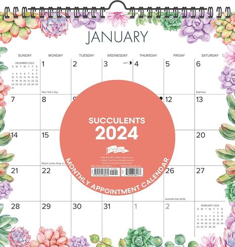 تقويم حائط شهرى حلزوني 2024 (12 بوصة × 12 بوصة) in Saudi Arabia