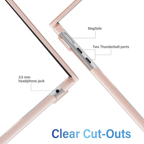 IBenzer متوافق مع حافظة M2 2024 2023 MacBook Air 15 بوصة A2941، حافظة صلبة وغطاء لوحة مفاتيح وفيلم شاشة ومحول من النوع C لجهاز M2 Mac Air 15.3 بوصة Touch ID، Sakura Pink، AT15-SKPK+2TC in Kuwait